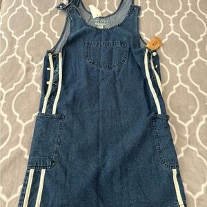 Denim Overalls dress with pockets